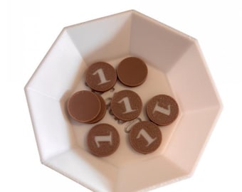 Bronze resource board game tokens, value 1