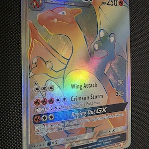 Proxy - Charizard GX Arcoíris Raro [150/147] Sombras Ardientes - Impresión Holográfica Texturizada ENG