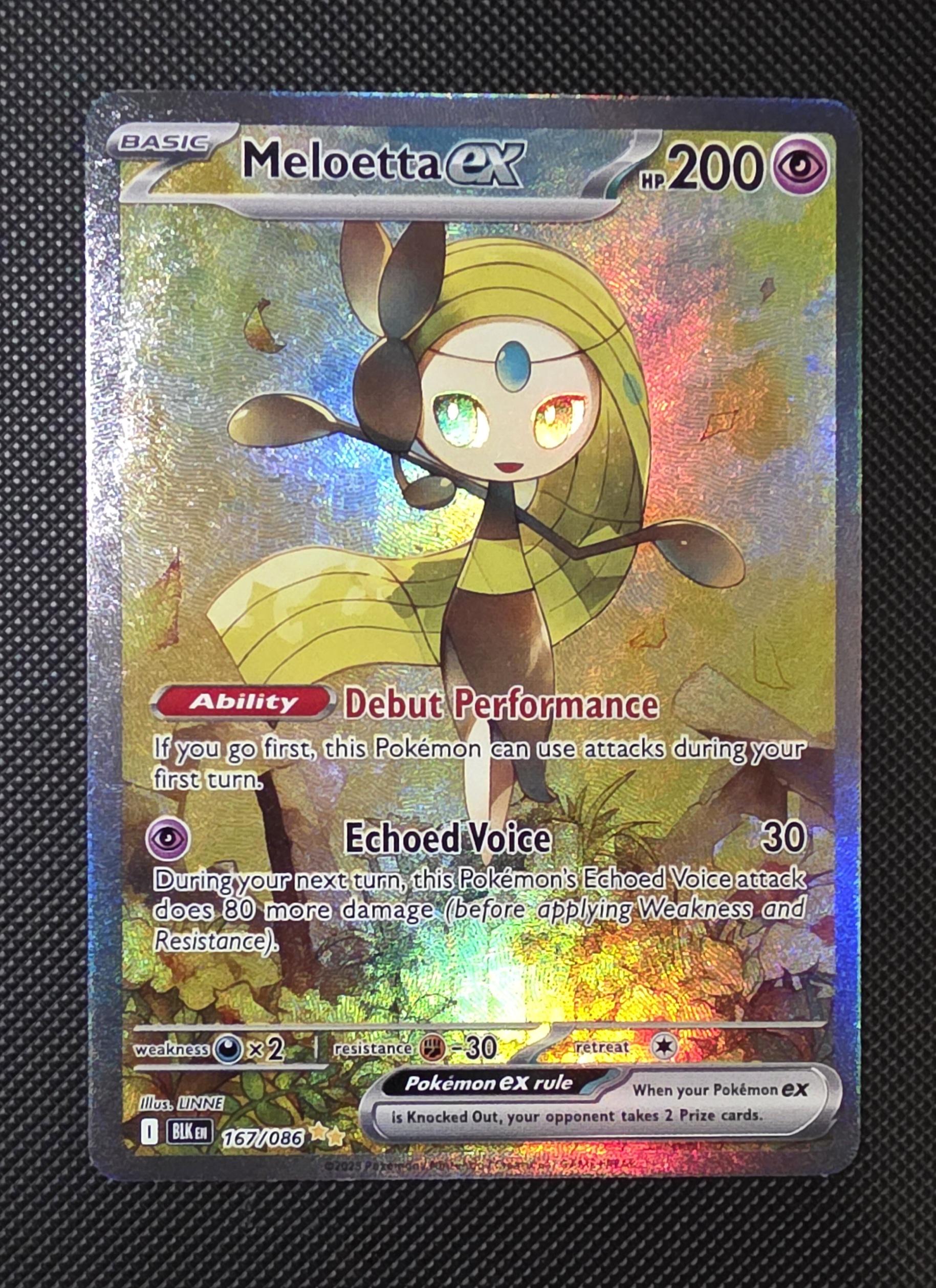 Proxy - Black & White Mythical - Meloetta EX Full Art Rare - Special Art  [167/086] Textured Holographic Print ENG - Etsy