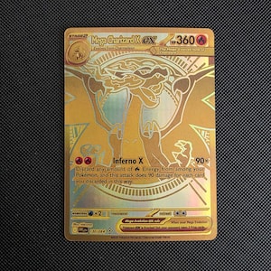 Proxy - Mega Charizard X ex Gold Rare [130/094] Pokemon Phantasmal Flames - Textured Holographic Print ENG