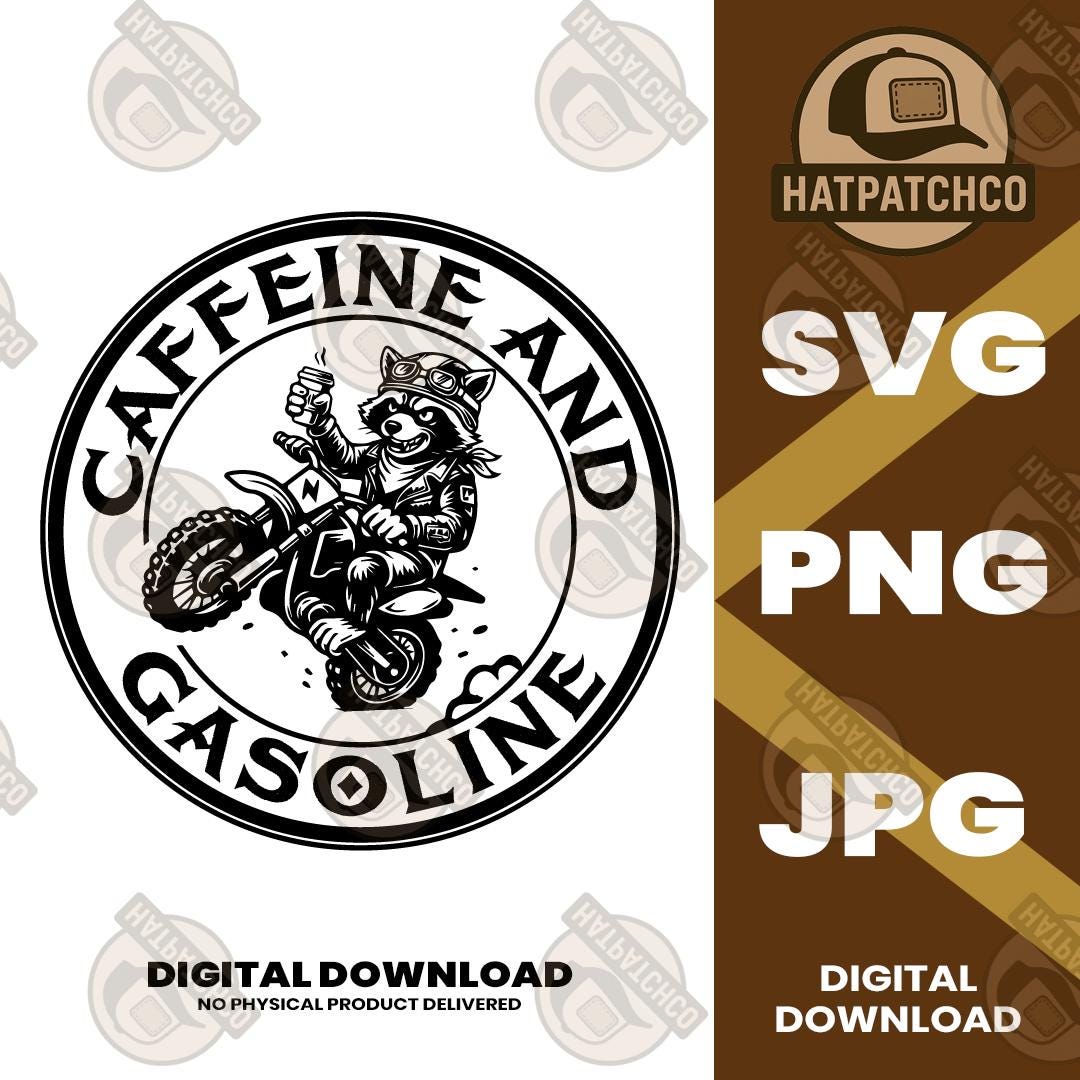 Caffeine and Gasoline SVG PNG Vector File Digital Download Etsy