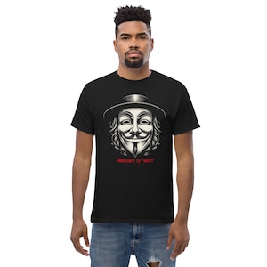 Wahlweise anonym - Freiheit T-Shirt, Guy Fawkes Maske T-Shirt, Unisex T-Shirt