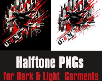 Urban Halftone T-Shirt Design | Streetwear PNG, JPEG (Digital Download)
