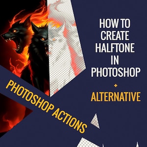 Halftoon DTF Photoshop-actie | 25, 30, 35 LPI-acties + gids voor beginners | Halftoonstudio