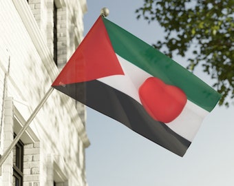 Beau drapeau de la Palestine avec coeur