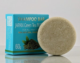 Shampoo solido naturale al tè verde giapponese matcha 60g