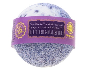 Bio-Badebombe Blaubeeren-Brombeeren mit Traubenkernöl und Meersalz 145g