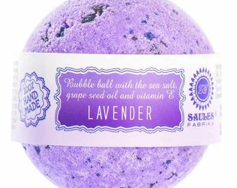 Bio-Badebombe Lavendel mit Traubenkernöl und Meersalz 145 g