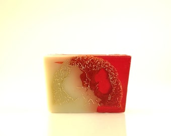 Handmade soap with loofah, Cherry 100g