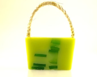 Handmade soap with string, Green apple 100g