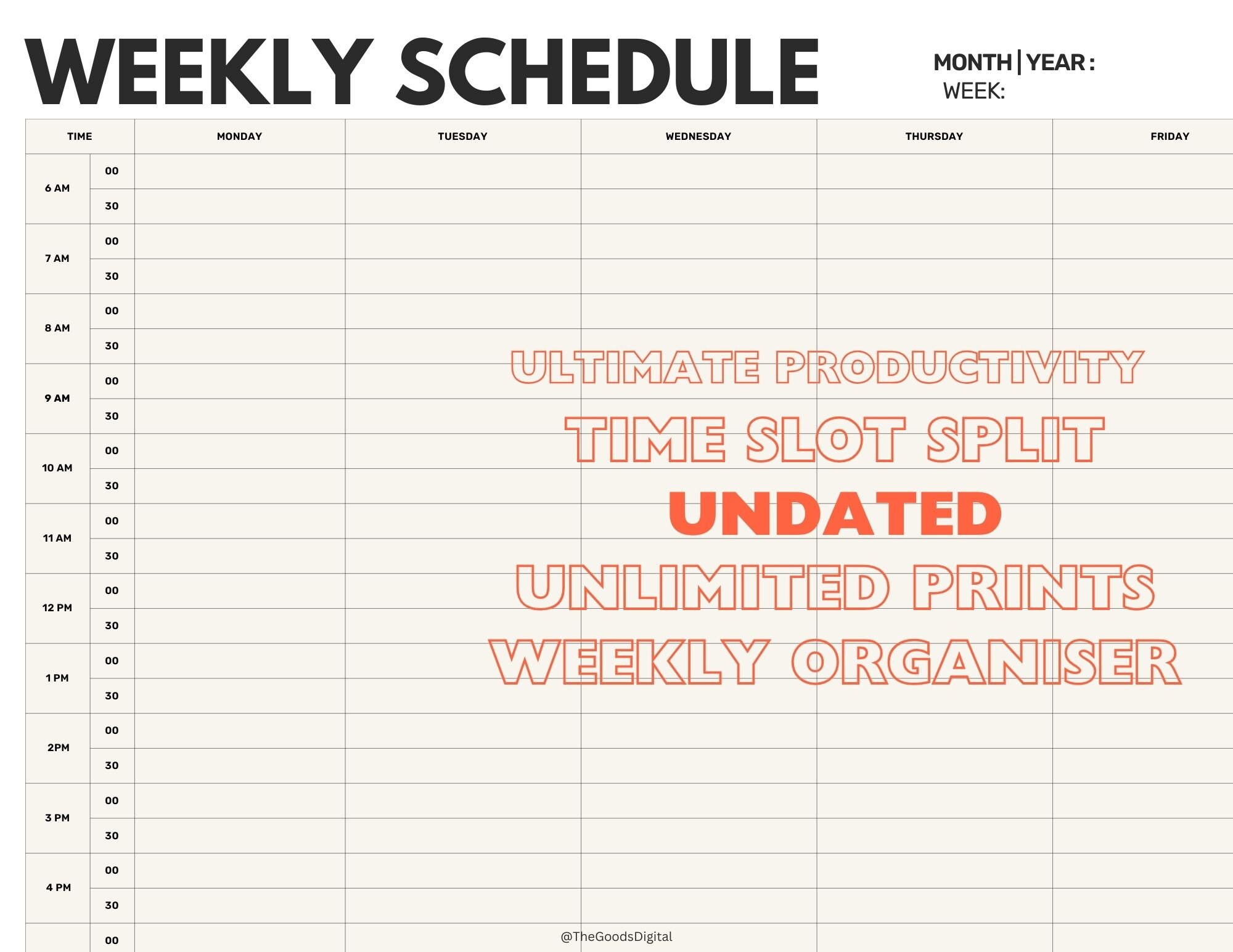 Weekly Days Tree Ultimate Weekly Planner Printable | Digital Download | Landscape ...