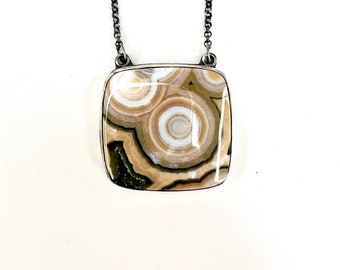 ocean jasper delight - collector quality ocean jasper pendant in sterling silver - handmade and one of a kind jewelry