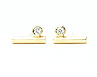 Kayla Studs: 14k Gold & Natural Diamond Earrings
