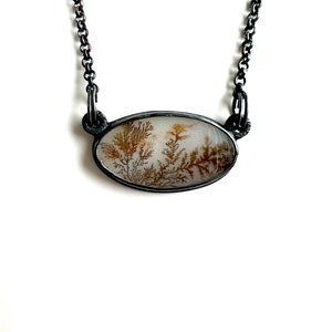 dendritic agate inner growth necklace handmade and one of a kind jewelry image 1