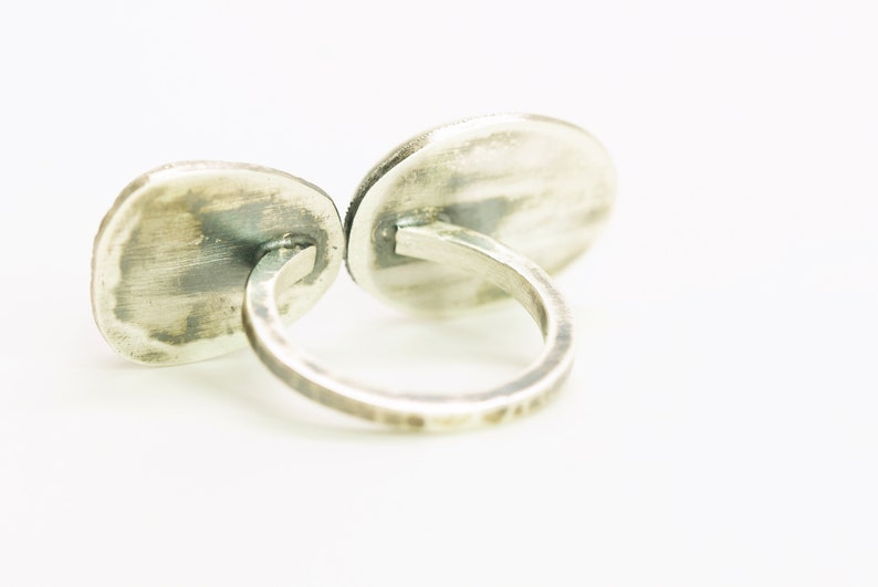 sterling silver sapphire and jade ring statement ring royal ring jade and purple rose cut sapphire double stone ring