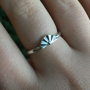 Geometric Stackable Band in Recycled Silver