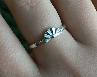 Geometric Stackable Band in Recycled Silver