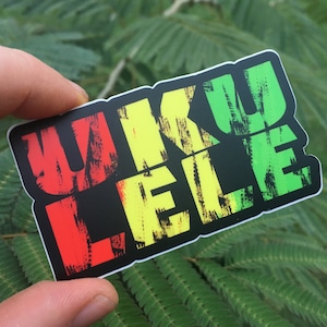 Rasta Ukulele 3&quot; Die Cut Sticker by the Fun Ukulele Co.