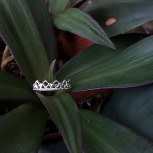 Stackable Crown Ring in Recycled Silver