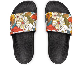 Retro Floral Women's PU Slide Sandals