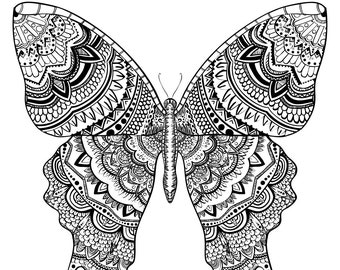 Wings of Tranquility: Butterfly Mandala Designs,digital Download