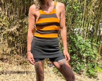 Traje de baño de una pieza de lana estilo vintage de los años 20 de Club Mate, talla pequeña para hombre o mujer.