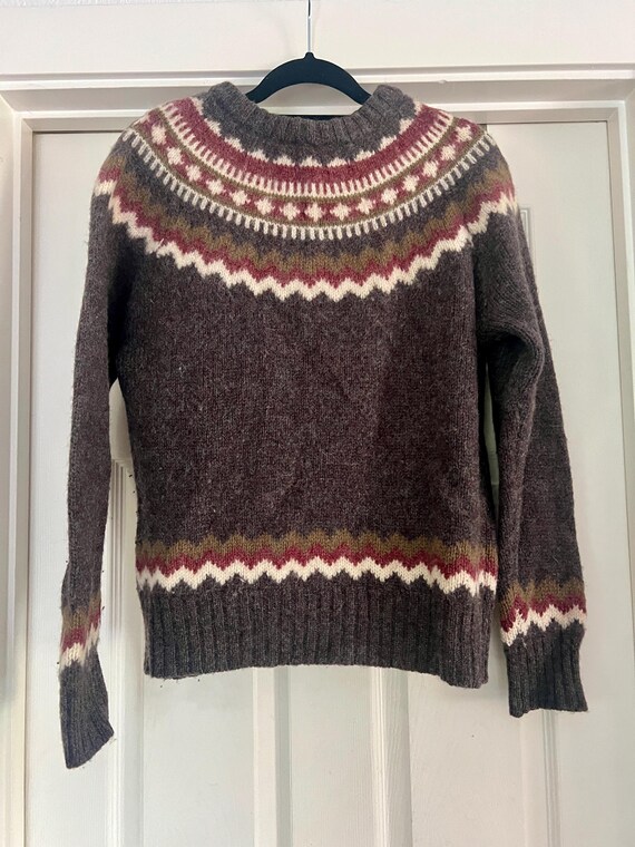 Woolrich 1990's Vintage Wool Abstract Print Pullover Sweater