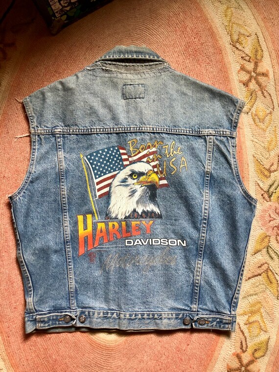 1980s Vintage Denim Harley Davidson 