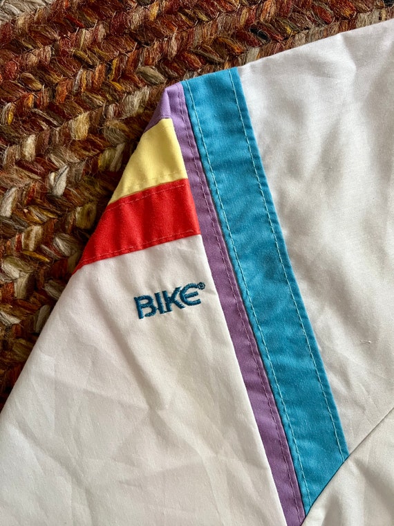 Rad 1980’s BIKE rainbow striped windbreaker gende… - image 6