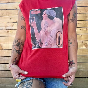 Amazing 1970’s/80’s vintage Coca Cola classic iron on tank top unisex size medium/large
