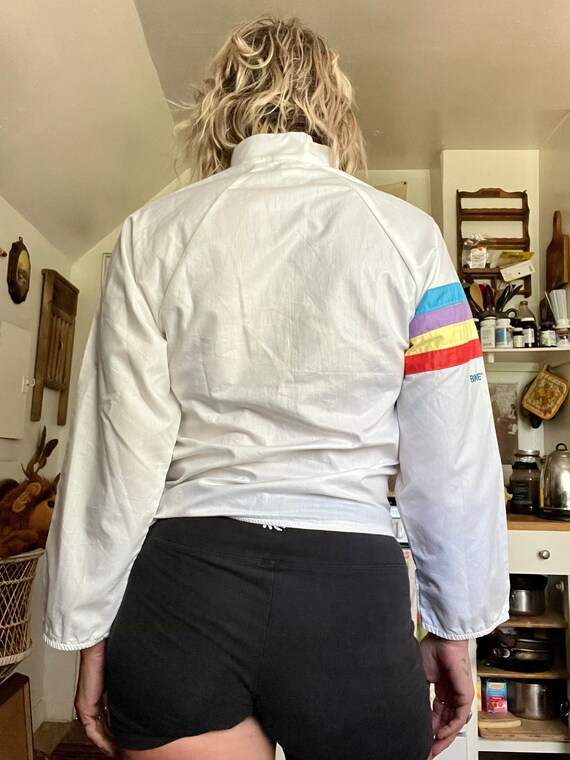 Rad 1980’s BIKE rainbow striped windbreaker gende… - image 4