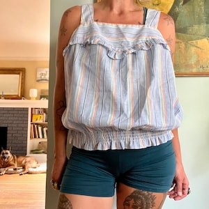 1980’s vintage striped boho Our Way California tank top womens size large/xlarge