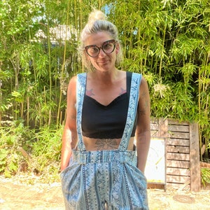 1990’s vintage cotton short overalls/romper women’s size M/L
