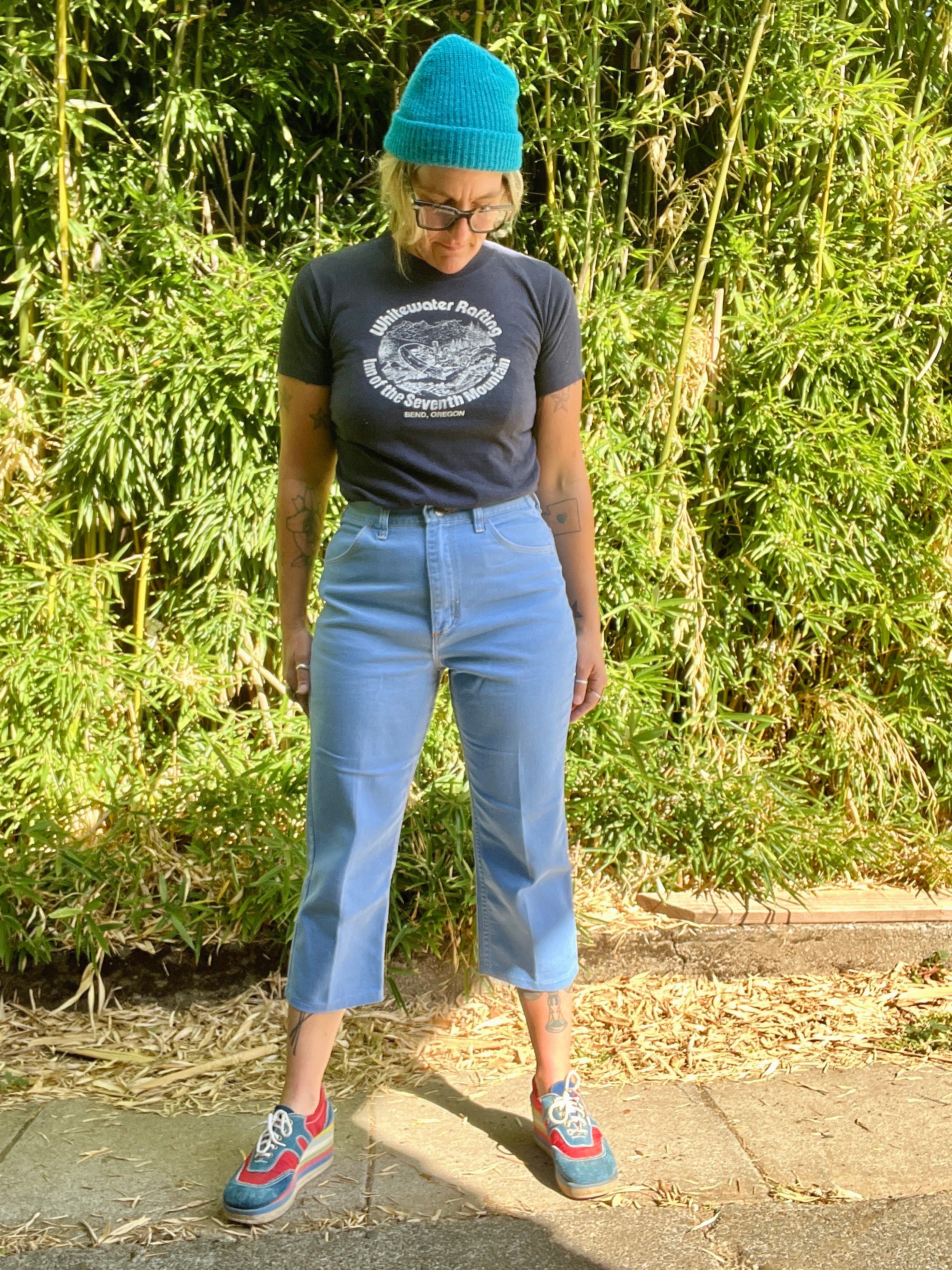 Lady Maverick 1970's/80's Vintage Soft Blue Denim High Water Lady Maverick 1970's/80's Vintage Soft Blue Denim High Water