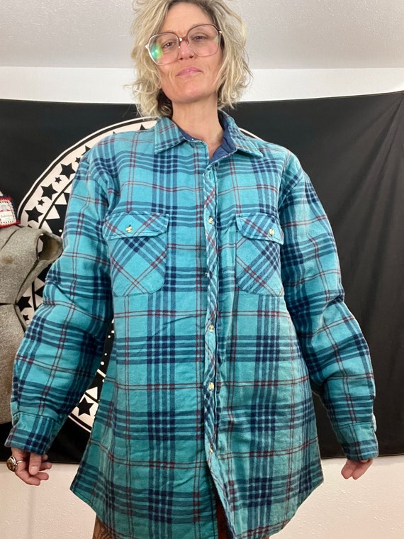 Saugatuck 1990’s vintage quilted never worn plaid… - image 1