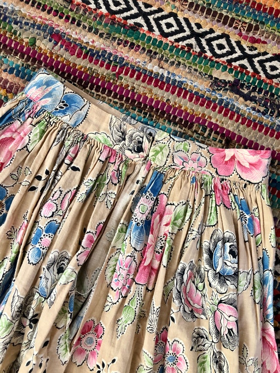 Handmade 1970’s vintage floral pleated skirt wome… - image 7