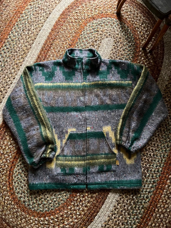 Vintage 90’s India Molina Mexico blanket jacket g… - image 8