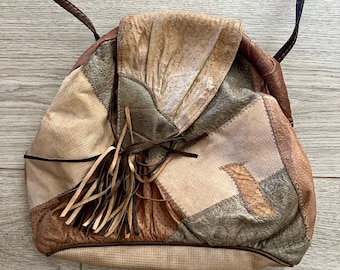 Sac à main bandoulière Sereta en cuir patchwork vintage des années 1990