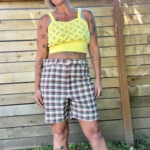 1960s vintage plaid Bermuda shorts mens or womens size medium/large image 1