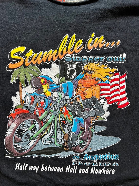 Rad 1990’s vintage Stumble in bar motto cropped a… - image 5