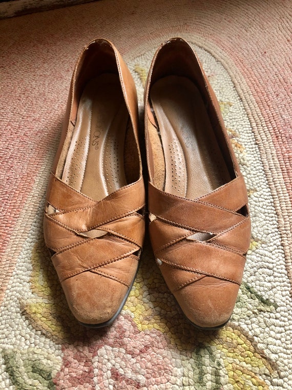 1980’s Woven leather womens loafer shoes size 7 - image 3