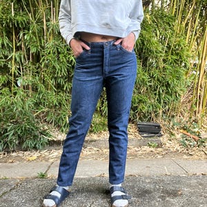 Misses Wranglers 1960’s/70’s vintage sanforized dark denim western jeans women’s size small ( 30 in waist ) image 7