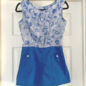 DonnKenny 1960’s vintage mod pinup cotton playsuit romper women’s size xsmall