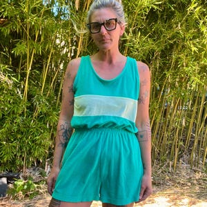 Vintage badstof romper jaren 80 damesmaat medium/large