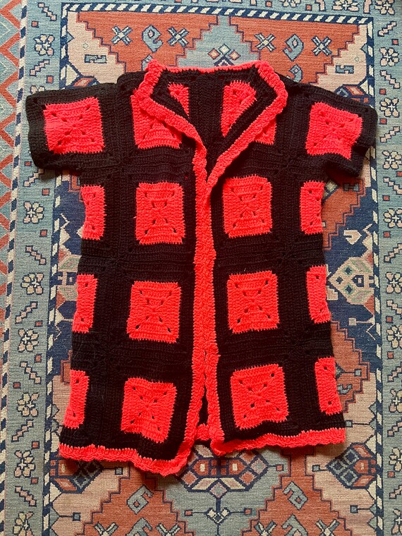 1970’s/80’s vintage upcycled patchwork granny squ… - image 10