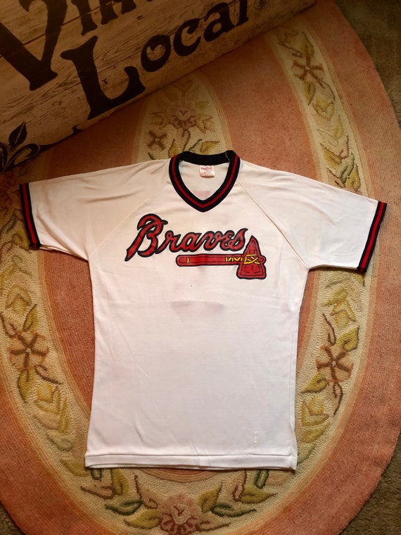 1980s Vintage Atlanta Braves Rawlings V Neck T-shirt Unisex -  Sweden