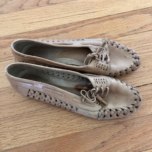 Fanfares vintage 1980’s leather woven loafer huraches/shoes women’s size 6.5