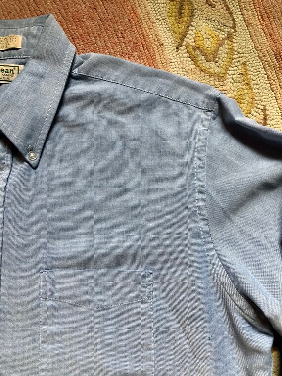 LL Bean vintage 1980’d chambray button up mens or… - image 2