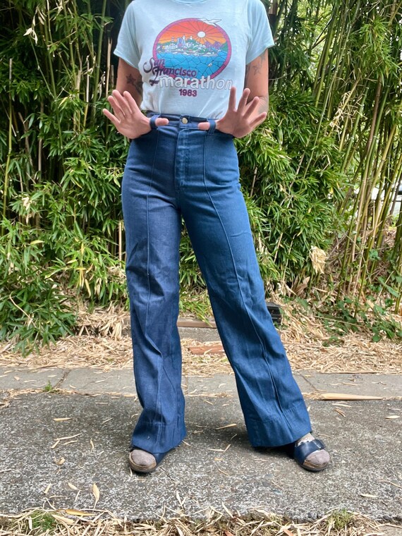 MS LEE 1970’s vintage high waisted flared denim j… - image 4