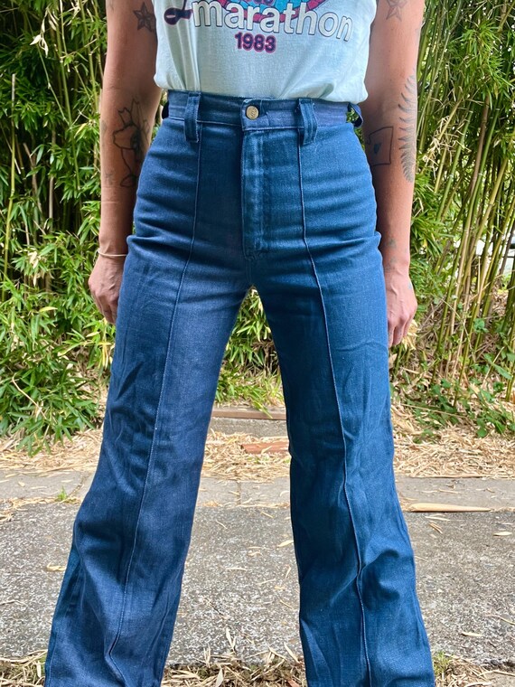 MS LEE 1970’s vintage high waisted flared denim j… - image 2